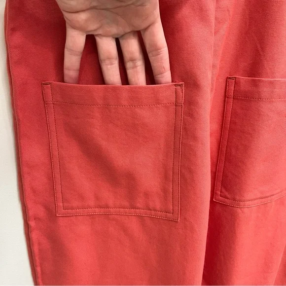 Lucy & Yak Orange Dungarees Bib Overalls Organic Cotton Women’s Size 2 - Picture 8 of 10